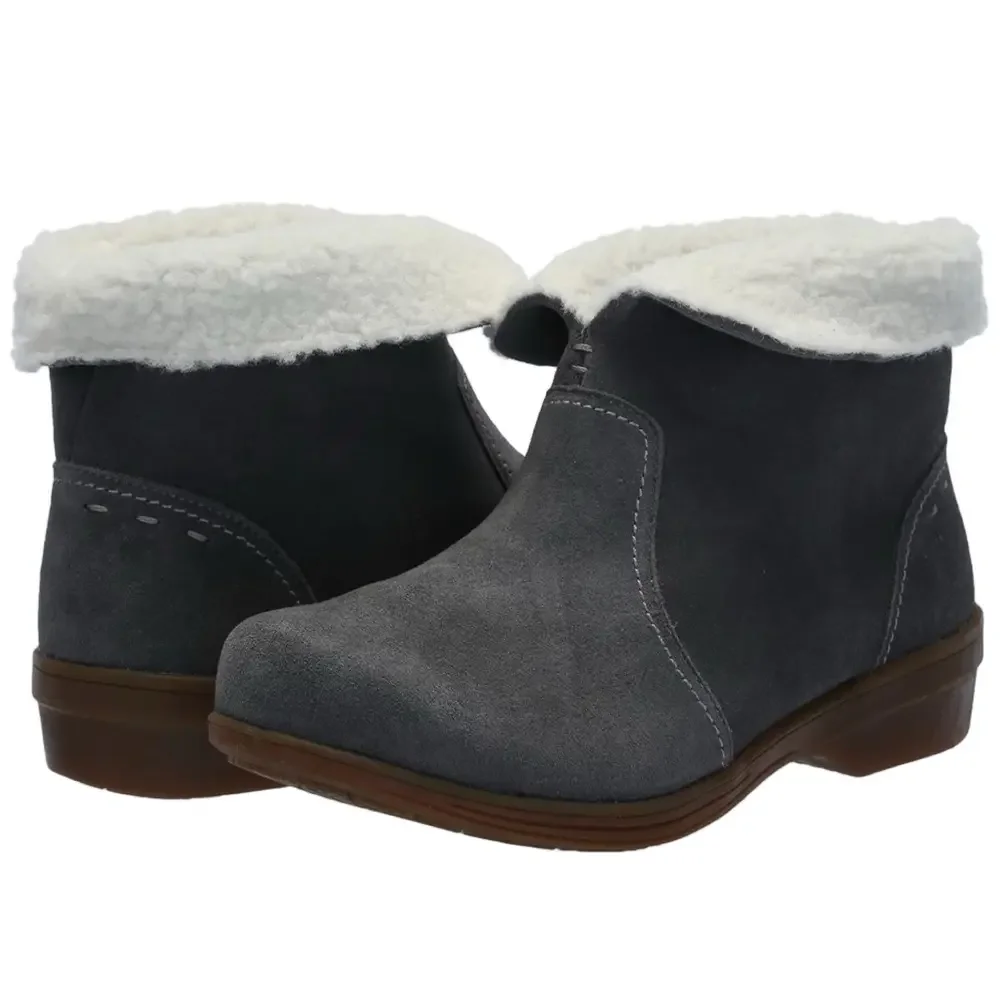 SPENCO size 7 NWT no box charcoal /Gray Suede Ankle Boots with Faux Fur Lining..